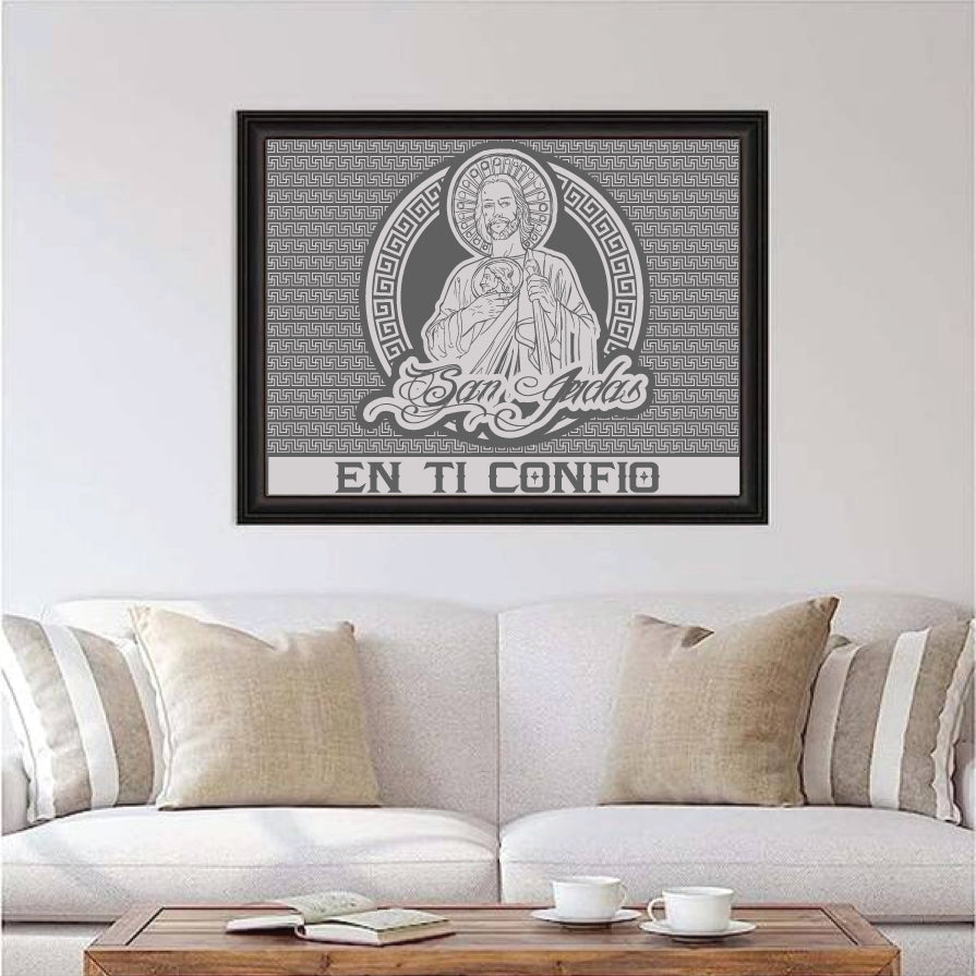 24x”x24" San Judas Glass Etch
