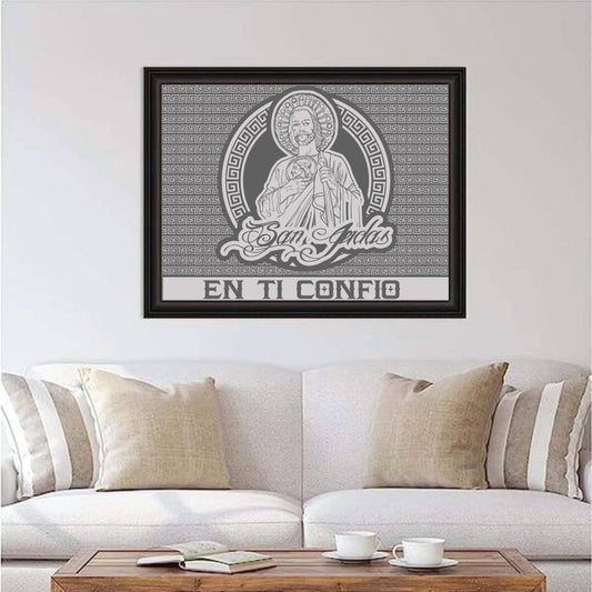 24x”x24" San Judas Glass Etch
