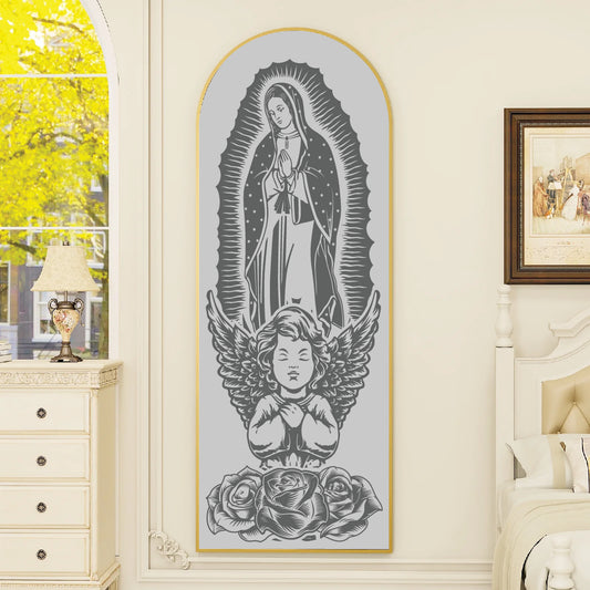 64"x 21" Full Body Mirror, Glass Etching