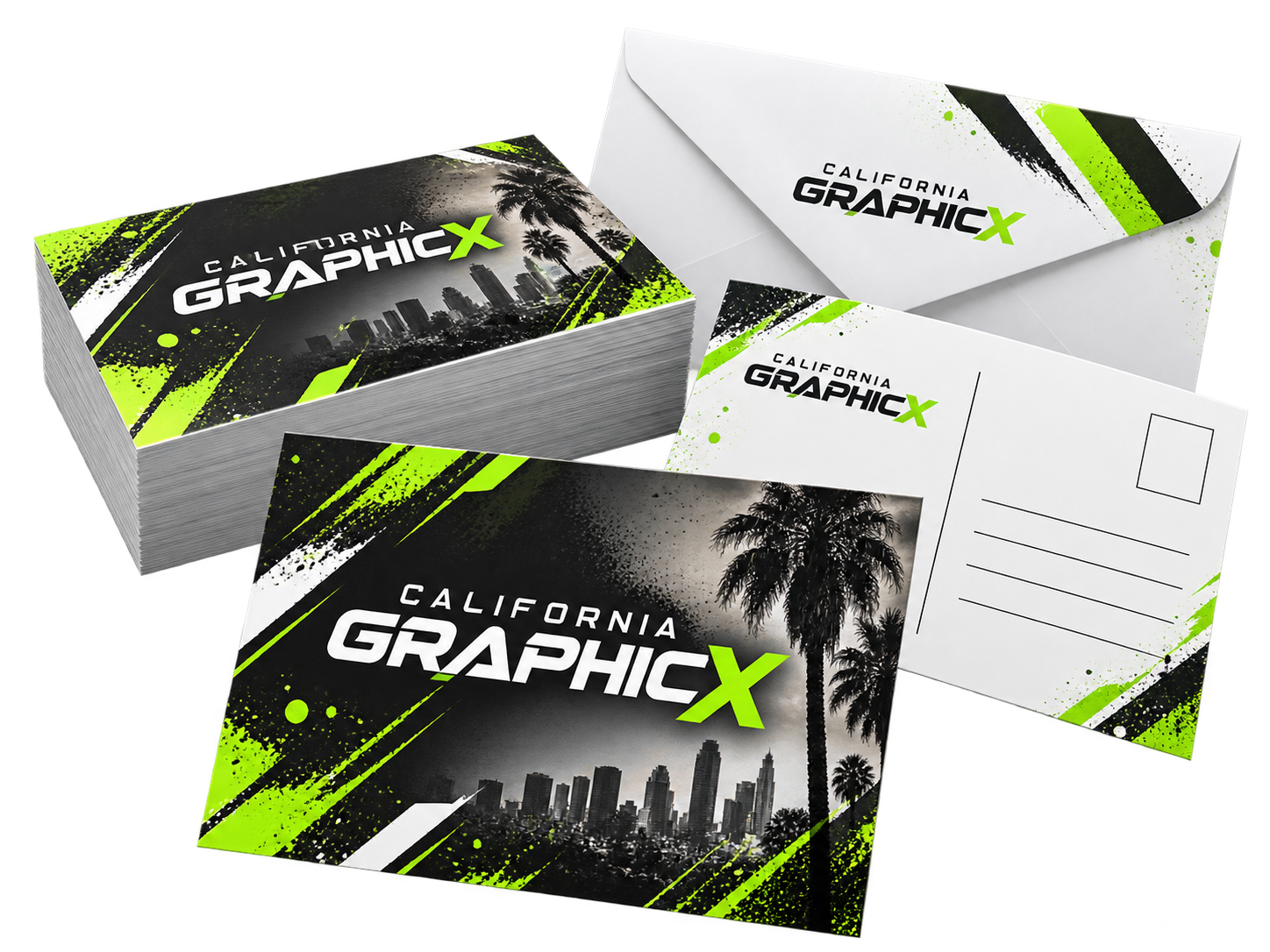 California Graphicx postcards and mailers concept mockup