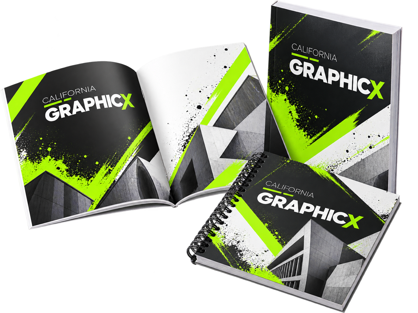 California Graphicx catalogs books and manuals concept mockup