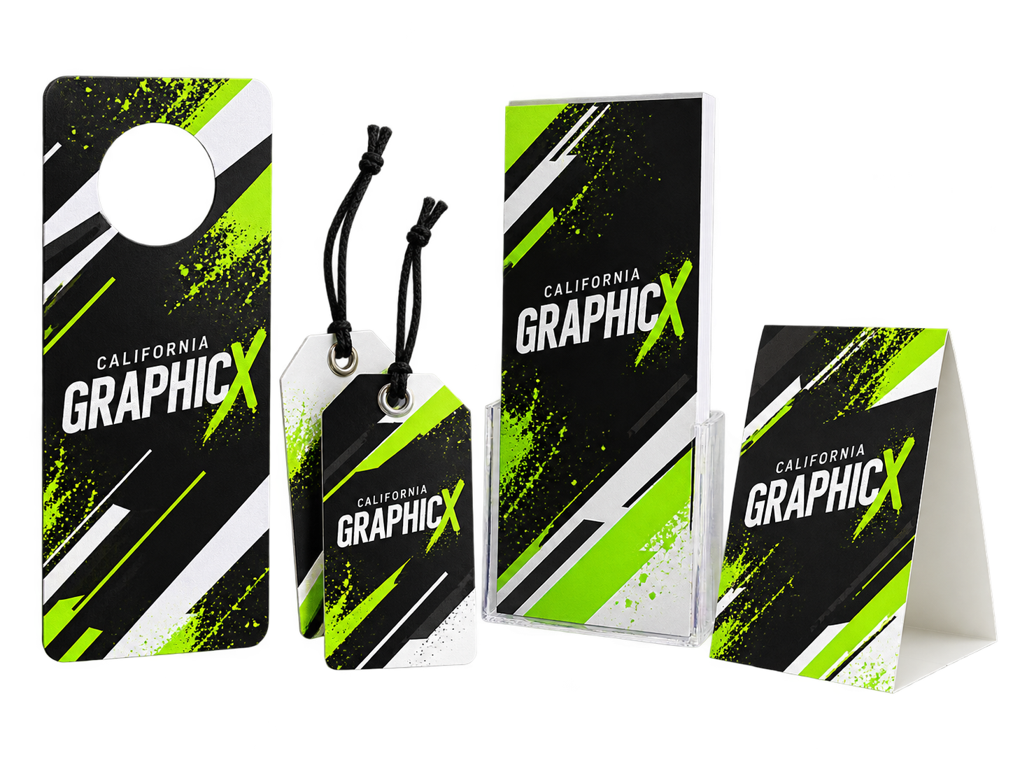 California Graphicx retail marketing materials concept mockup