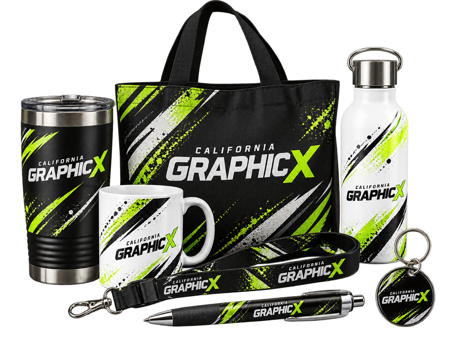 California Graphicx promotional merchandise concept mockup